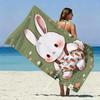Cartoon Carrot Bunny Beach Towel Patterned Sunscreen And Windproof Suitable For Swimming Pool Camping Travel Blanket