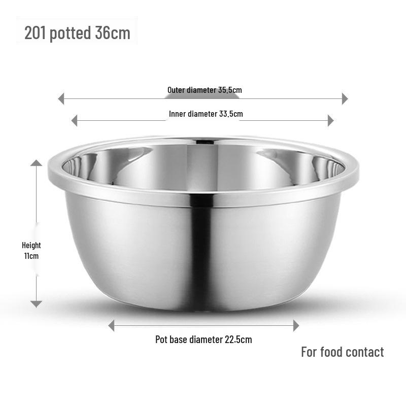 304 Stainless Steel Multi-Purpose Kitchen Basin for Soup, Dough, Vegetables, and Rice