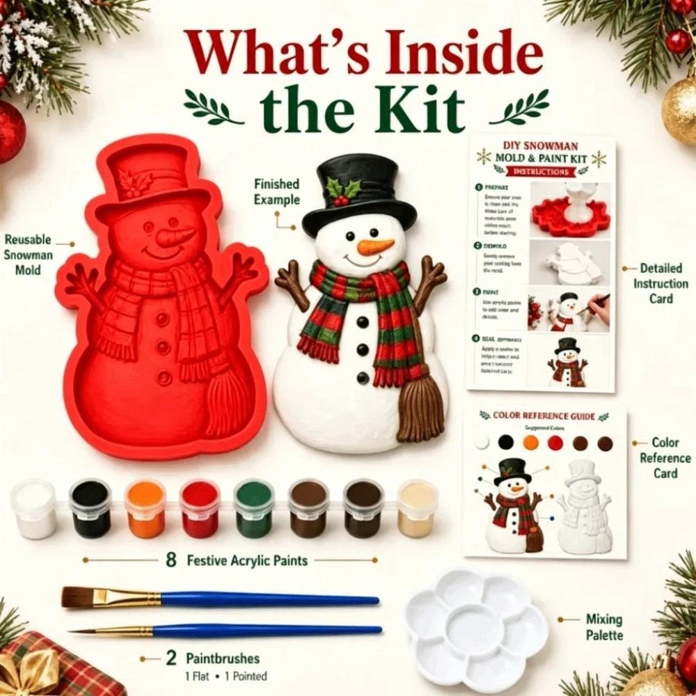 Christmas Craft Kit DIY Painting Craft Kit Gypsum Casting Plaster Casting Mold  Children Coloring