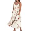 Women's Casual Tie-Dye Floral Print Sleeveless Pocket Dress