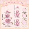 3 Tier Princess Birthday Cupcake Stand Party Decorations Floral Princess Cupcake Holder Pink Castle Crown Carriage Dessert Tower