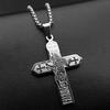 Catholic Virgin Mary Icon Holy Infant Jesus Cross Stainless Steel Pendant Necklace for Men Women Chain Necklaces Jewelry Gift
