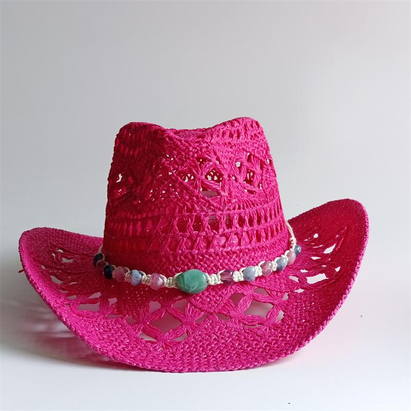 Sommer handgeflochtener Strohhut für Damen Muscheldekoration Urlaubs-Sonnenhut für den Strand Chapeu Panama Feminino 55-58CM