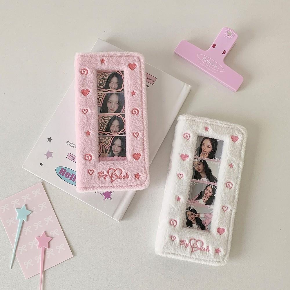 Four Grid Photo Korean Photocard Holder Embroidered Idol Card Display Protector  Friends