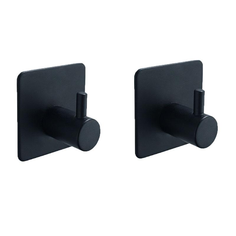 Schwarzer Kleiderhaken, Wandschlüsselhaken, luxuriöser Handtuchhaken, Badezimmer-Kleiderhaken aus Edelstahl, rostfreier Hakenaufhänger für Küchenbeschläge