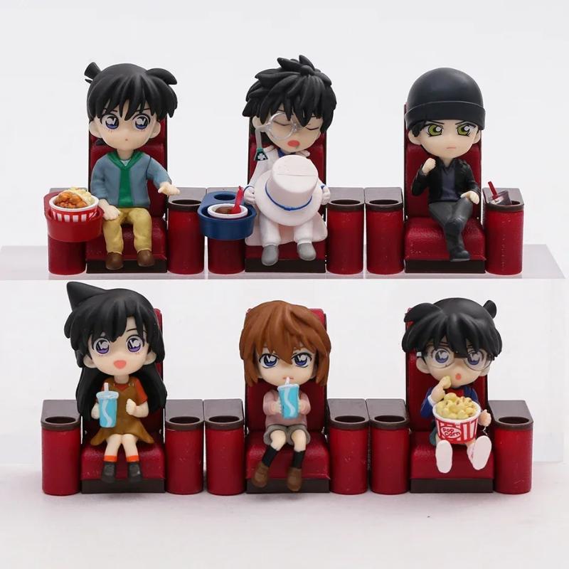 6 szt./zestaw Detektyw Conan Kino Kawaii Lalki Cosplay Kolekcja Figurki Dekoracja Zabawki Prezent Urodzinowy dla Dzieci