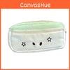 Nylon Color Block Pencil Case For Girls With Large Capacity And Casual Style