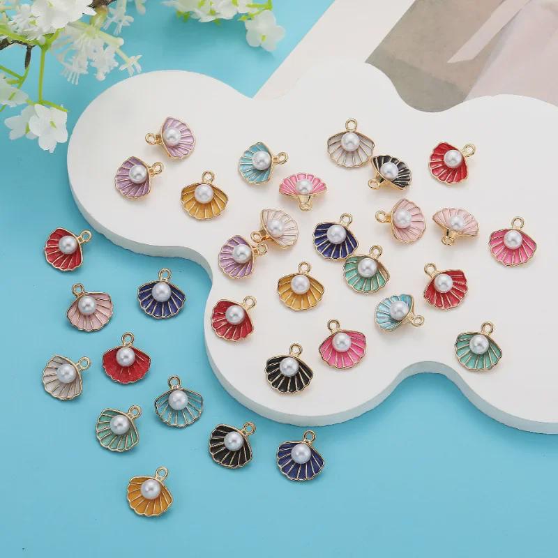 Pearl Color Oil Drop Shell Jewelry Accessories for DIY Bracelets, Keychains, and Pendants (W261)