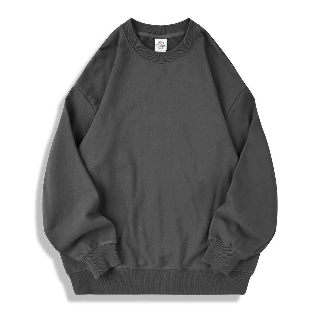 350G Heavy Cotton Terry Round Neck Sweater Loose Version Shoulder Jacket Autumn Print Embroidery