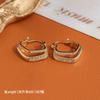 Hong Kong Style Square Zircon Earrings - Elegant Light Luxury Design