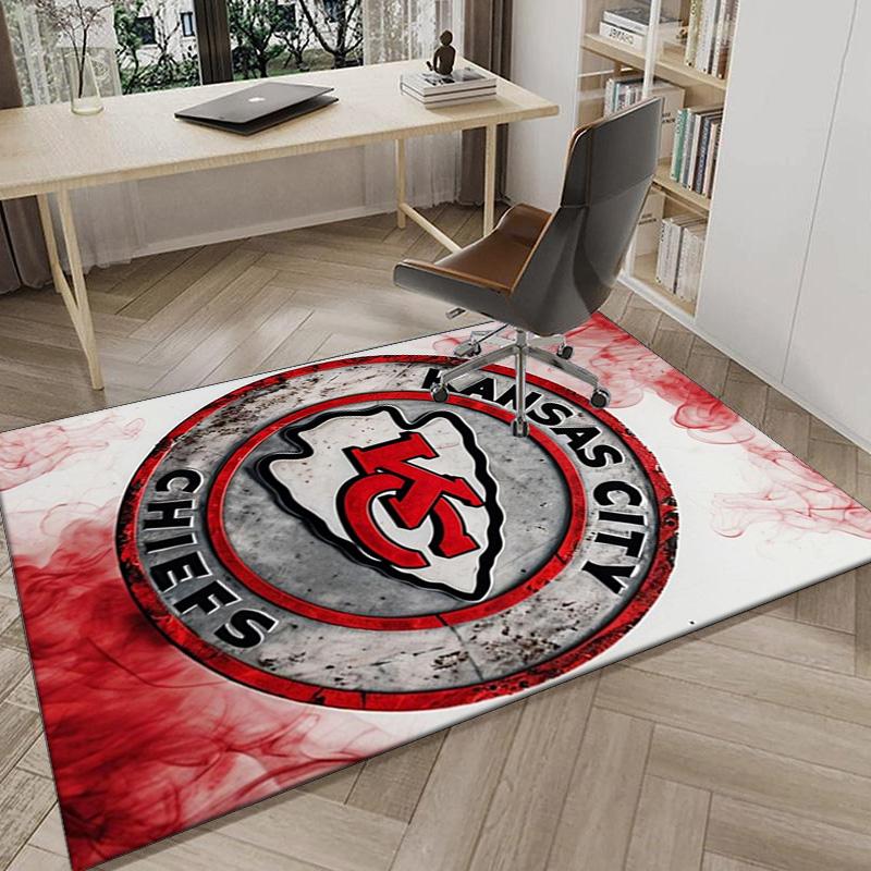 City Chiefs Emblem Printed Area Rug for Office, Chair Rug, Decorative Carpet Floor Mat, Large Size Fan gifts Christmas gifts