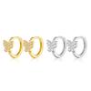 S925 Sterling Silver Zirconia Butterfly Earring Backs, Elegant Small European and American Ear Hoops.