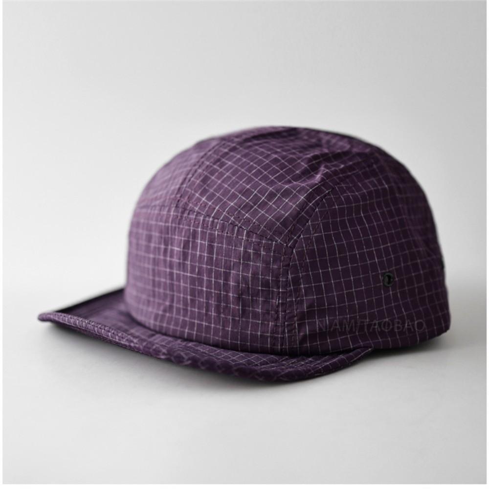 Plaid Pattern Baseball Cap Breathable Soft Brim Soft Brim Baseball Cap Thin Material Adjustable Lightweight Baseball Cap фиолетовый