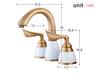 Ceramic Handles Bathroom Basin Faucet 3 Holes 2 Handles Sink Mixer Faucet Basin Taps Torneira Rubinetti Bagno Bathtub Faucet