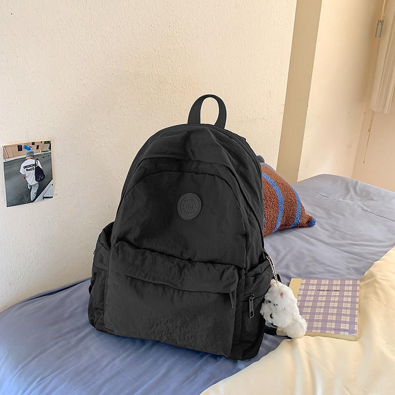 Minimalist Student Backpack With Durable Nylon Material And 20l Capacity For High School Use чёрный