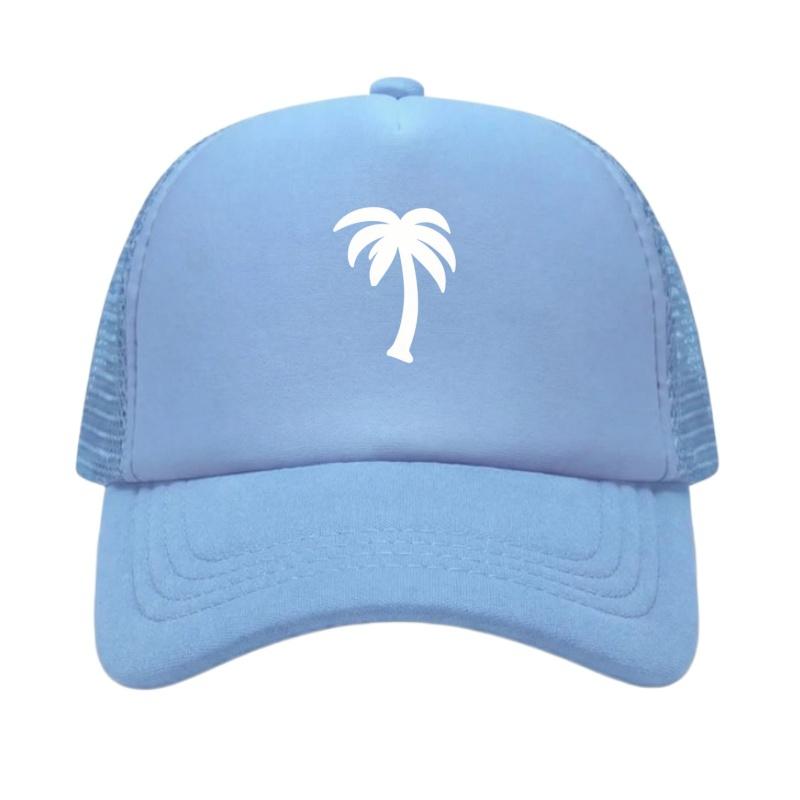 Palm Tree Printed Adjustable Baseball Cap Classic Snapback Dad Hat Breathable Mesh Hat Golf Fishing Outdoor Sun Cap