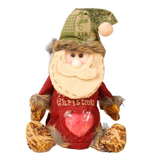 Christmas Gift Bags 3D Snowman Santa Elk Doll Reusable Xmas Burlap Sacks with Handle for Christmas Party Favors Holiday Presents Wrapping
