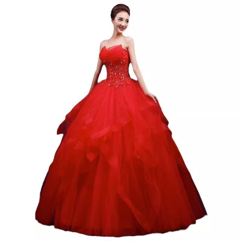 Hochzeitskleid flauschiger Rock komplett Braut große Größe Studio neu schwangere Frauen schlank Koreanisch 1011 Hochzeitskleid Neckholder