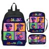 Gorillaz UK Virtual Band Printed Cartoon Backpack 3-Piece Set School Bag Lightweight Large Capacity