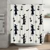 Halloween Shower Curtain Decorations Witch Pattern Waterproof Bathroom Liner for Home Decoration Multiple Sizes Available