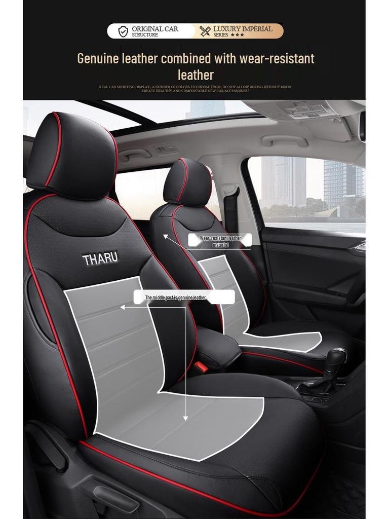 Volkswagen Tharu Four-Season Universal Leather Seat Covers - Wear-Resistant, Full Coverage for 5-Seaters