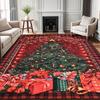 Luxury Flannel Christmas Print Non-Slip Rug Ultra Soft Washable for Living Room Carpet Holiday Door Mat Festive Home Floor Decor