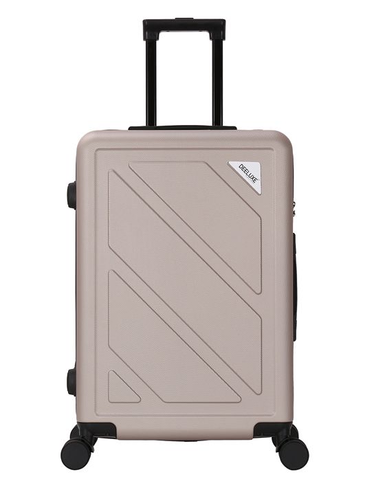DEELUXE - 4-wheel Double ABS Rigid Cabin Suitcase 34x55x23cm DOWNTOWN BEIGE SAND