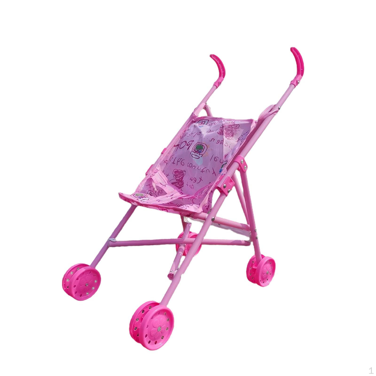 

Doll Foldable Educational Portable Pram Lovely Decor Role Play Toy Pushchair for Party 3 Year