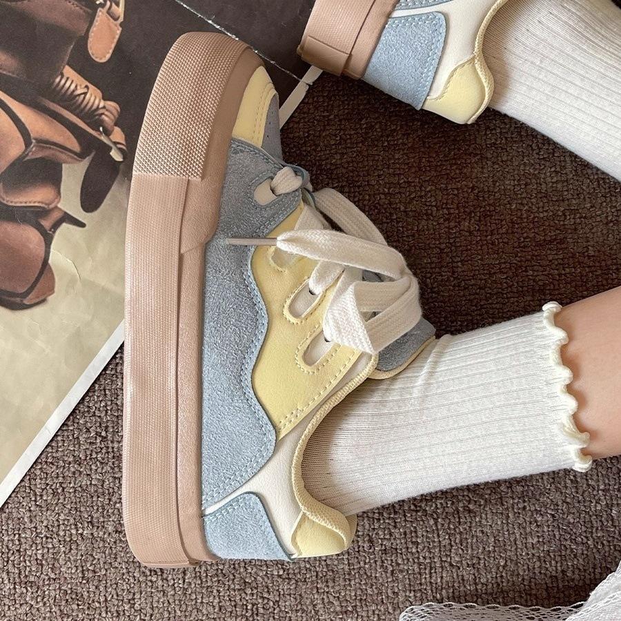 thick-soled casual low-top board shoes women's new spring and summer new little white shoes versatile bread shoes
