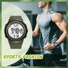 Electronic Quartz Digital Silicone Sports Watch with LED 3ATM Water Elastic Stylish Casual Fashion Accessory Perfect Gift for or Your Boyfriend Men's