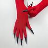 Halloween Gloves Full Finger Long Fingernails Costume Accessories Spooky Skull Claw Gloves Long Nails