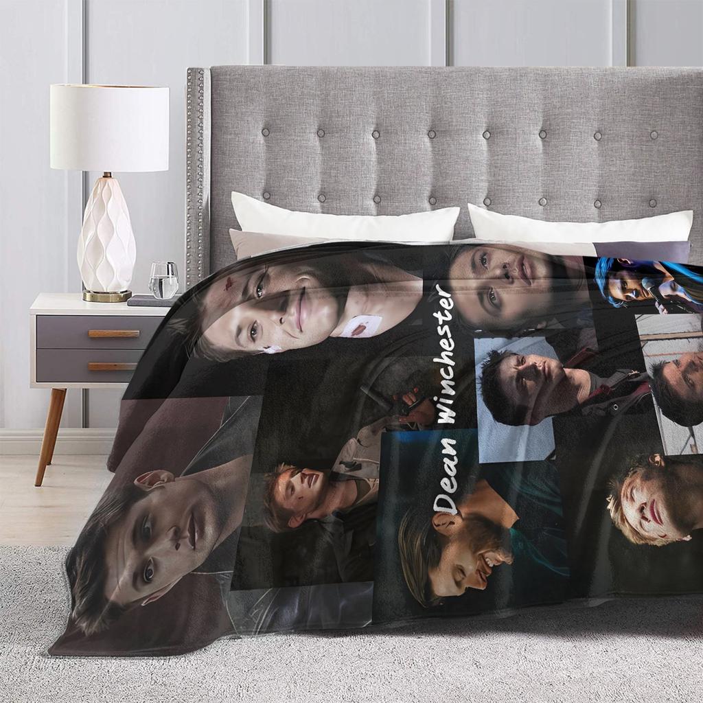 Jensen Ackles Super Warm Blanket Dean Winchester Students Plush Bedding Throws Print Couch Chair Flannel Bedspread Sofa Cover