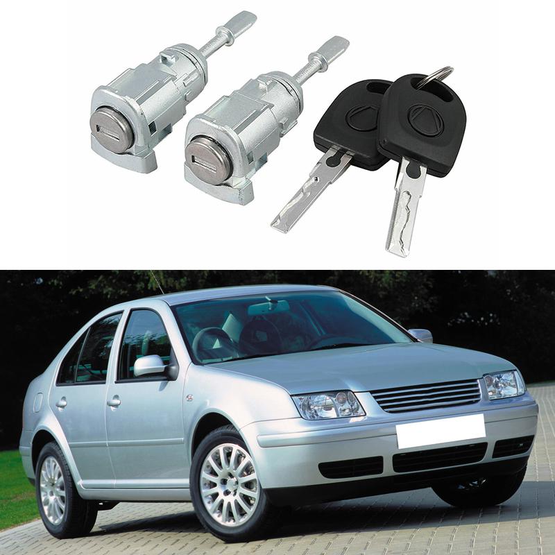 1 Pair Front Left Right Door Lock Barrel with 2 Keys for VW GOLF IV MK4 BORA POLO 9N FOX 5Z1 SKODA FABIA Exterior Parts