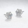 1 Pair Stud Earrings Hexagonal White Cubic Zirconia Geometric Shape Ear Studs Hexagonal Geometric Earrings Jewelry Gift