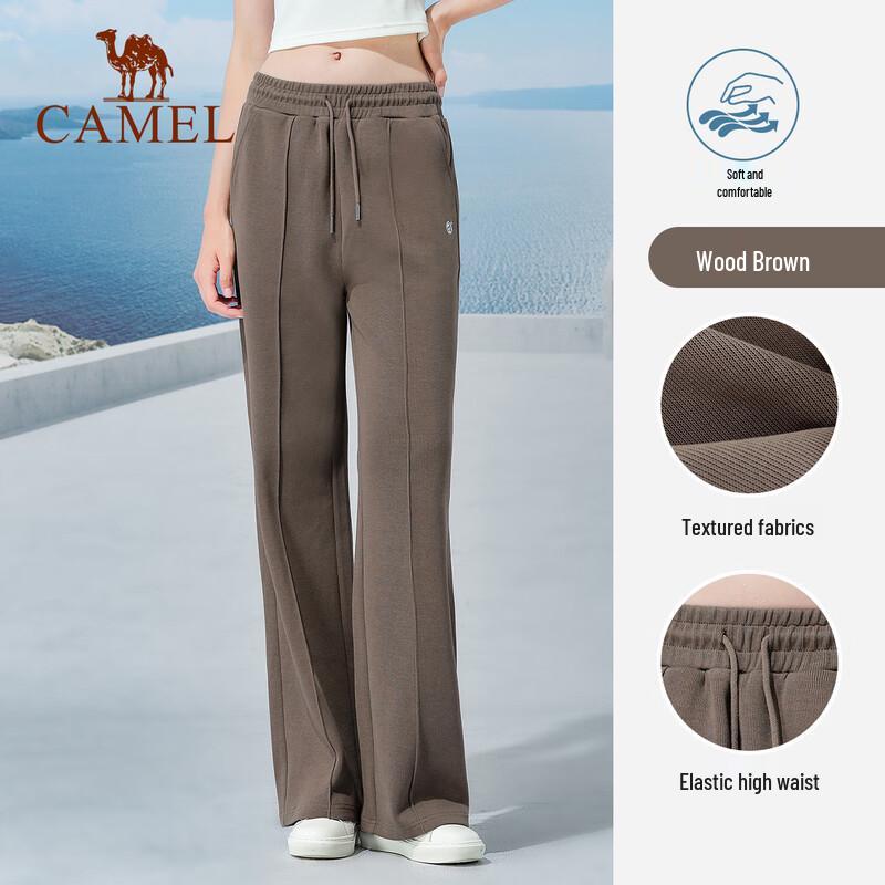 Camel Women's High-Waist Loose Straight-Leg Pants