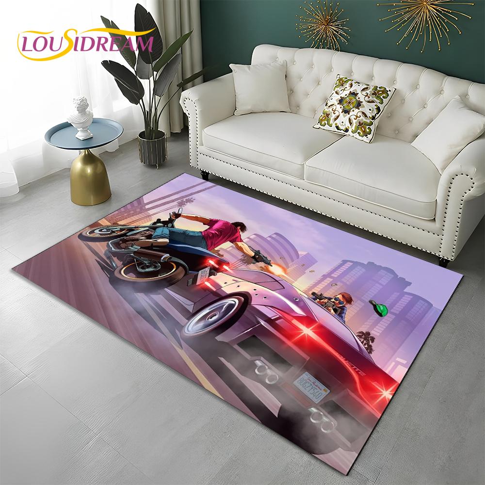 Grand Theft Auto Games 3D GTA  Gamer Carpet Rug for Home Living Room Bedroom Sofa Doormat Decor,kids Area Rug Non-slip Floor Mat