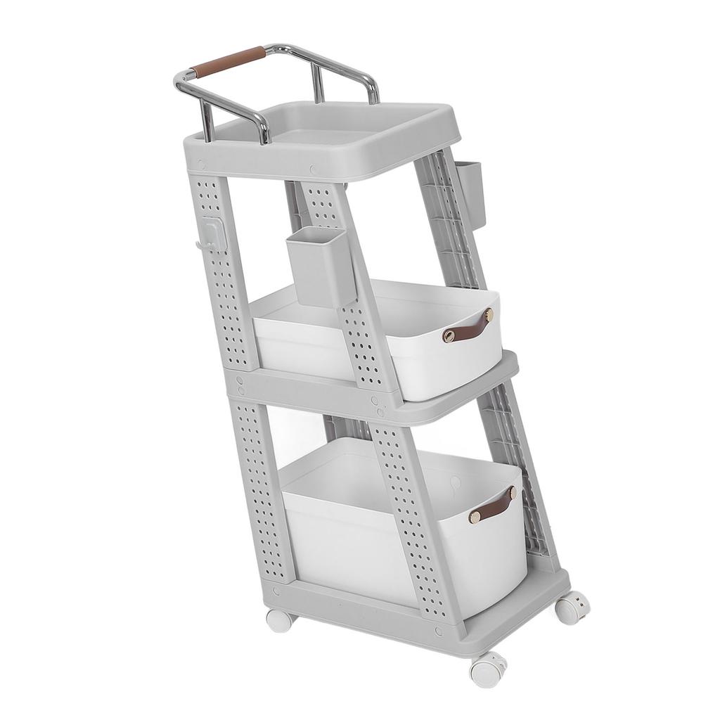 Rolling Utility Cart with Wheels Multi Functional Storage Trolley for   Living Room Kitchen Movable Storage