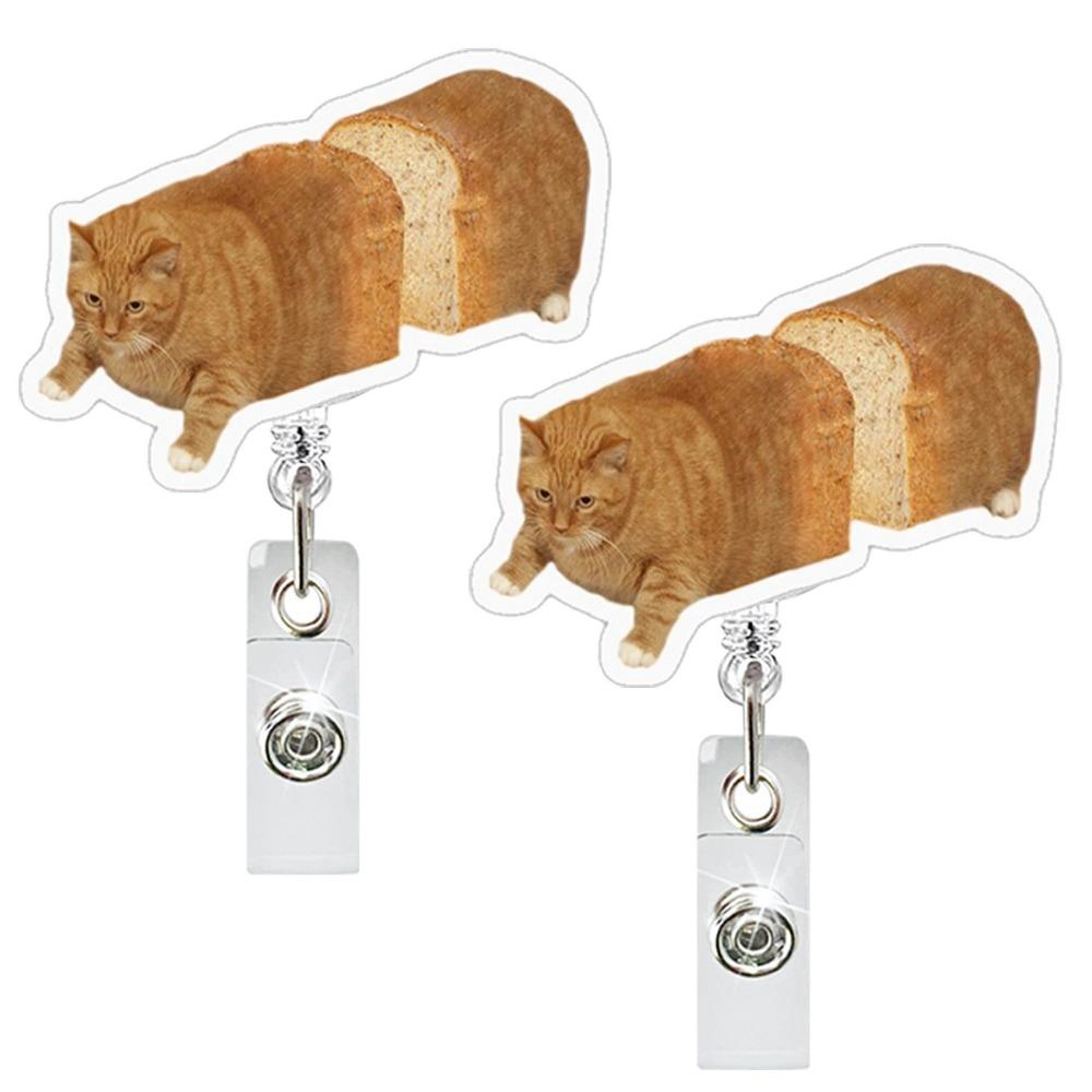 

2pcs Portable Cat Bag Pendant Funny Alligator Badge Reel Clip Cute Raccoon Badge Reels Student Style 2