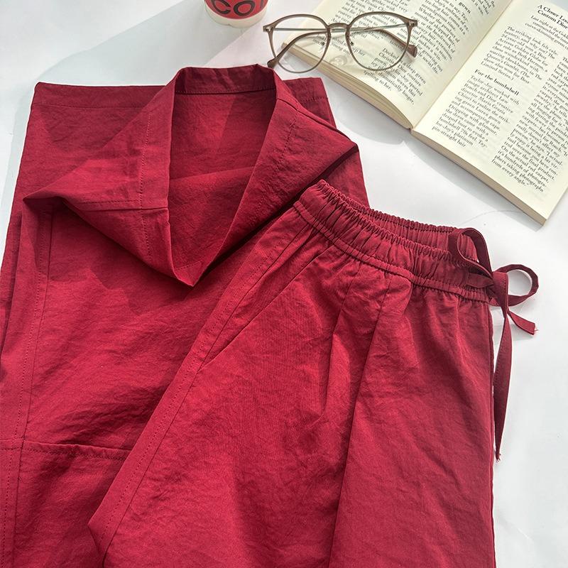 High Street Hottie Harlan Pants Women's Red Lazy Wind Jazz Slack Sports Loose Wide Leg Casual Pants