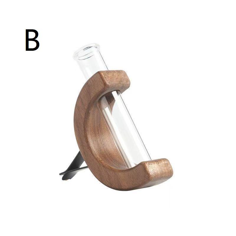 

Flower Vase Clip Eco-Friendly Personalized Wooden Car Vent Clip Vase Dashboard Decor Unique Flower Display Clip Desktop Ornament B