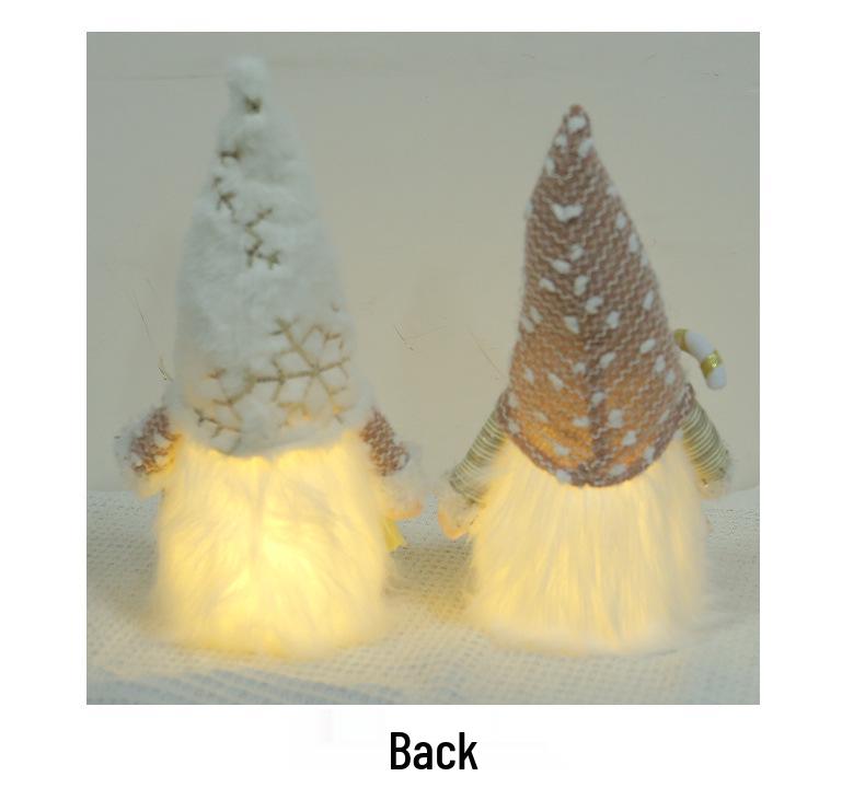 Plush No-Face Doll with Lights: Christmas Sequin Rudolph Decoration