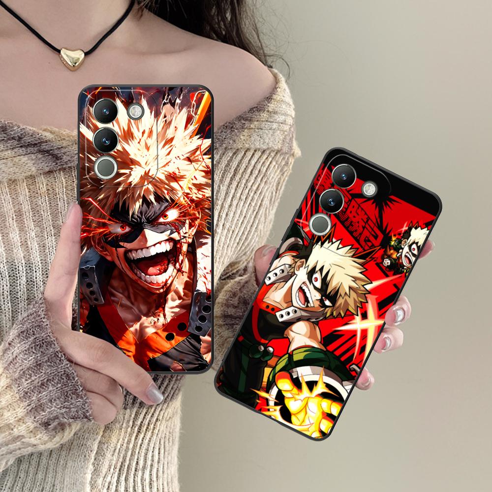 MHA Bakugo Mobile Phone Case for VIVO Y77 76 75 74 73 72 58 56 55 51 50 38 36 Y19 Y18 Y03 Y01 5G Colorful Printing Cover Luxury
