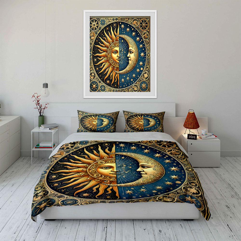 Sun, Moon, Stars Pattern. Bedding Sets Duvet Cover Sets Duvet Covers Pillowcases(1* Duvet Cover 2* Pillowcases Without Duvet Insert)
