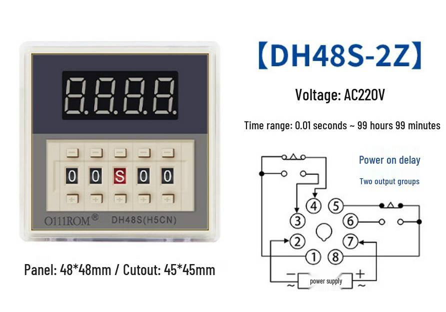 Digital Display Timer DH48S-2Z: Cyclic Control & Time Delay Relay DH48S-S 1Z S-S