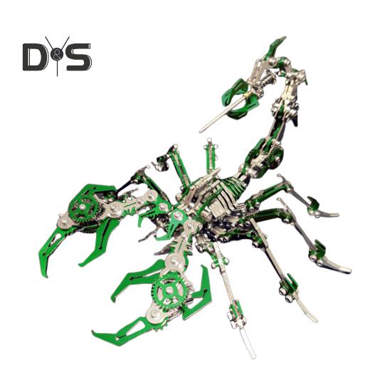 

3D механічна іграшка-головоломка Скорпіон DIY Металева модель Короля скорпіонів Орнамент Декорація Діти Дорослі Навчальна гра Збірка тварин зелений