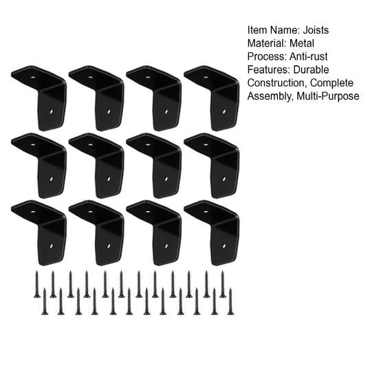 12 Sets Rafter Clips Joists with 24 Screws 2-inch Size Rust-Resistant Robust Rafter Clips for DIY Projects Fences Railings