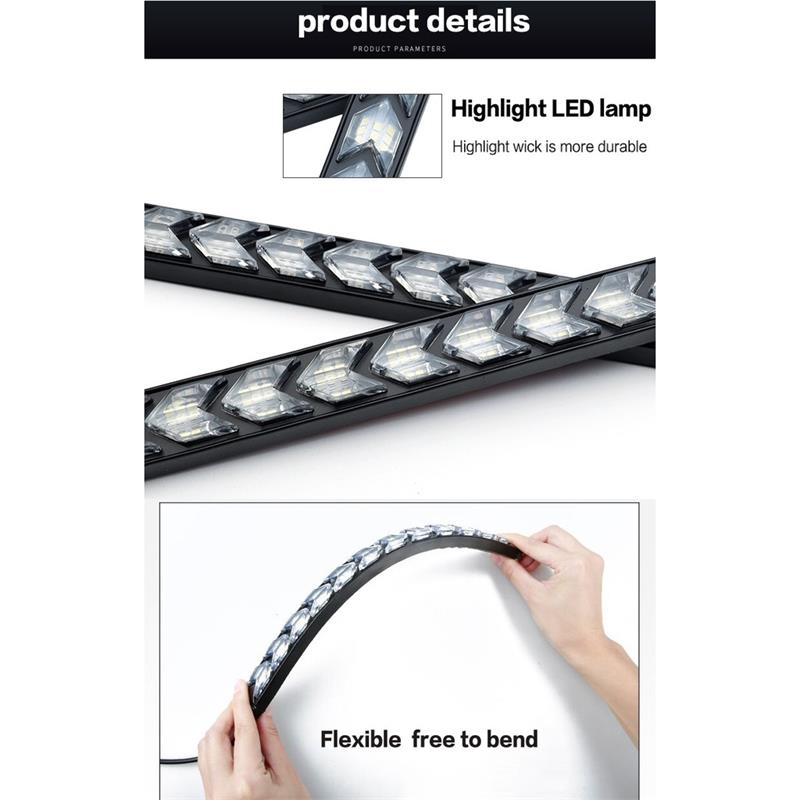 2pcs LED Daytime Running Light Car turn signal Driving lights flowing sequence light bar fog lamp Headlight Auto Universal 12V