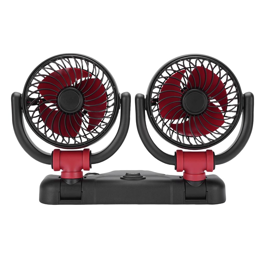 Autoventilatoren 2 Geschwindigkeiten einstellbar Leise Tragbare Kühlung Doppelkopf Drehbar Fahrzeug Elektrischer Ventilator für