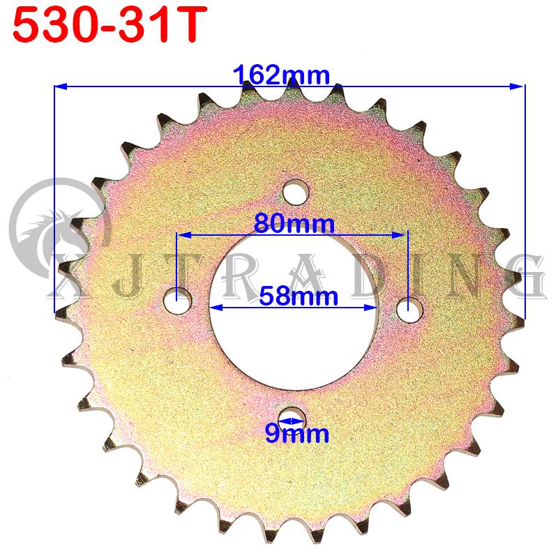 530 Chain 28T/31T/32T/35T/37T/40T/41T/45T Teeth Rear Sprocket For ATV Quad Pit Dirt Bike Buggy Go Kart Motorcycle Motor Parts