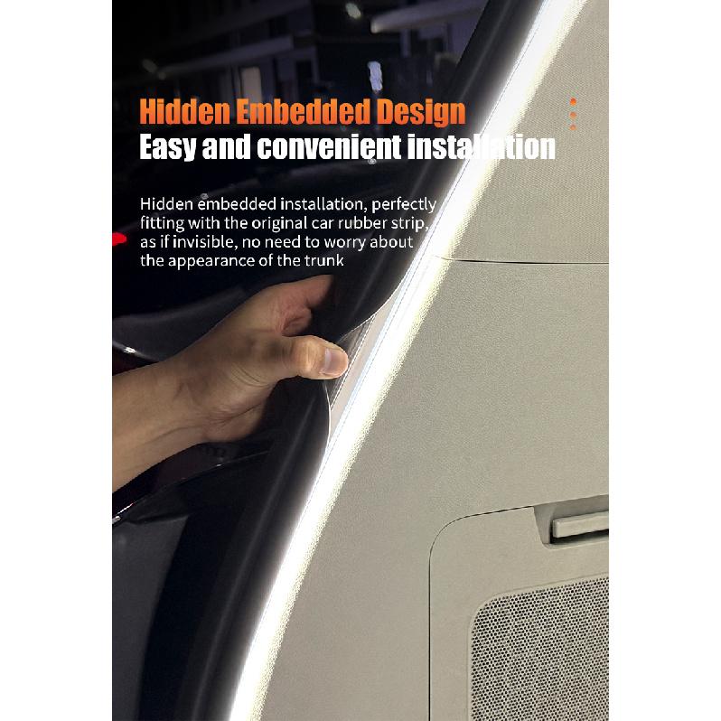 Car Trunk Lighting Strip Flow Welcome Ambient Mood Light Automatic On/Off Hidden Installation Modified Tailgate Decorative Lamp Neon Lights 4